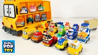 로보카폴리 다이캐스팅 미니카와 스쿨비 캐리어 Robocar poli diecast mini car toys school bi carrier [upl. by Lucian594]