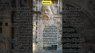 ✅Socrate  citation décryptée ✅ 💯quotJe sais que je ne sais rienquot citation citations socrates ✅ [upl. by Tsew828]