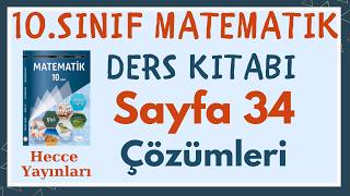 10Sınıf Matematik Kitabı Sayfa 34 ÇözümleriCevapları  Hecce Yayınları [upl. by Ahsirtal179]