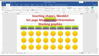 Inserting and customizing shapes wordArt page orientation and marginsstacking graphics tutorial [upl. by Nwahsel454]