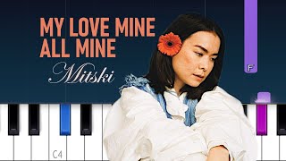 Mitski  My Love Mine All Mine Piano tutorial [upl. by Hairym154]