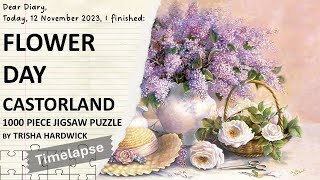 Castorland Flower Day by Trisha Hardwick 1000 piece jigsaw puzzle  Timelapse [upl. by Mushro]