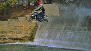 INSANE Snowmobile Dam Jump [upl. by Nester]