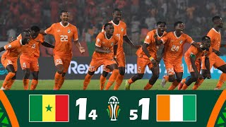 Senegal vs Ivory Coast 11 PEN 45  Round of 16  African Cup of Nations 23  Match Highlights [upl. by Solon]