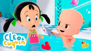 Bath Song with Cuquin  Songs for babies with Cleo and Cuquin  Songs for Kids [upl. by Yahsel]