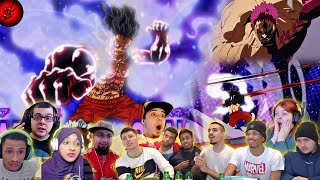 LUFFY GEAR 4 SNAKEMAN VS KATAKURI  One Piece Episode 870 Best Reaction Mashup [upl. by Ocirred468]