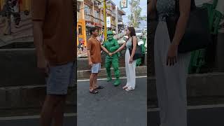 Couple Forehead Kiss Green Man funny reaction funnyvideo funnyshorts viralshort viralvideo [upl. by Lawlor794]