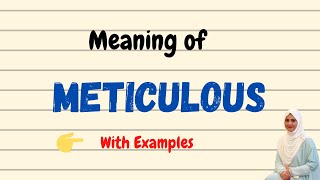 Daily vocabulary  Meticulous Meaning  Vocabgram [upl. by Lledraw361]