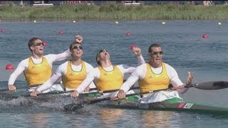 Australia Gold  Mens Kayak Four 1000m  London 2012 Olympics [upl. by Hguh473]