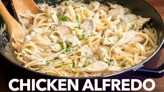 Chicken Fettuccine Alfredo Recipe  Easy Dinner [upl. by Notsur]