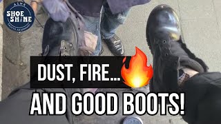 S7E1 Dust Fire 🔥 amp boots ASMR shoeshine faustoarizmendi [upl. by Ayn58]