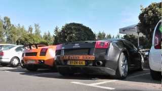 Straight Pipe Lambo Gallardo  Revs Downshifts and Combos [upl. by Annanhoj]