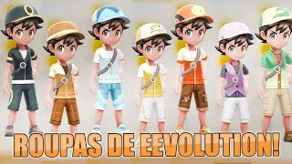 COMO PEGAR TODAS AS ROUPAS DE EEVOLUTION  Pokémon Lets Go Eevee EXTRA [upl. by Joacima649]