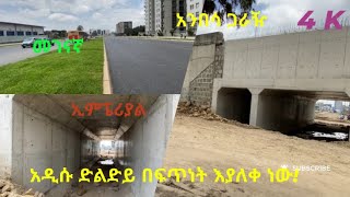 ፈርሶ እንደአዲስ የተስራው ድልድይ ከመገናኛ በአንበሳ ጋራዥ ኢምፔሪያል Addis Ababa walking tour StreetRcords donkeytube E [upl. by Anilatak]