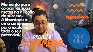 Um Olhar para o Céu  Previsão para Aquário ♒ no mês de Novembro2024  Liberdade é essencial [upl. by Hnahc199]