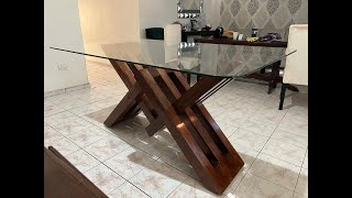 Base de madera para comedor con cubierta de cristal [upl. by Dessma124]