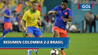 Colombia vs Brasil 2  2 goles y resumen del partido [upl. by Catherina]