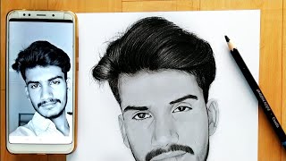 How to draw hairs  charcoal pencil [upl. by Erual]