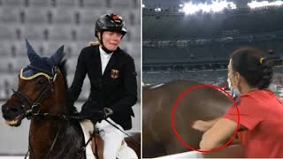 German modern pentathlon coach thrown out of Olympics for punching horse  Kim Raisner horse Punch [upl. by Eirameinna899]