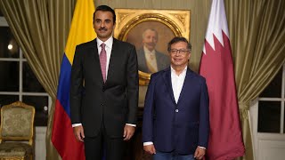 Visita Oficial del Emir de Qatar  Firma de Convenios [upl. by Aleihs549]