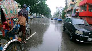 Walking Dhaka in Heavy Rain Tuesday Afternoon City Ambience  4K View [upl. by Rolo]