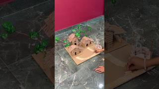 Miniature Village with Cardboard House and Natural Element short reel viral youtubeshort diy [upl. by Rana788]