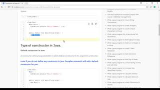 Constructor in java with interview questions and answers [upl. by Aerbua]