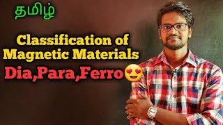 ClassificationMagneticMaterialsDiamagneticParamagneticFerromagneticPhysics 12TamilMurugaMP [upl. by Seluj]