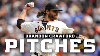 Brandon Crawfords Scoreless Inning  Pitching Debut vs Chicago Cubs [upl. by Eirahcaz]