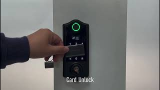 D02 fingerprint door lock setting video [upl. by Imojean]