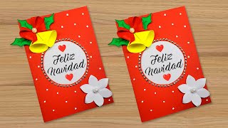 ⭐Hermosa tarjeta campana para de Navidad ⭐ Cómo hacer una tarjeta de Navidad super fácil [upl. by Cappella350]