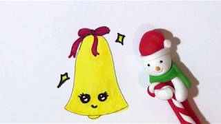 Kako se crta Božićno zvono  How to Draw Cute Christmas bell [upl. by Airotnes]