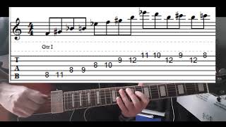 F Half Diminished Blues Scale Lick with tabs  DPs Guitar Encyclopedia [upl. by Rollo]