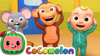 CoComelon Head Shoulders Knees And Toes Nursery Rhyme Super Simples Songs [upl. by Tamma525]