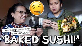 quotTINRY NAMIN NI MOMMY ANG VIRAL NA BAKED SUSHIquot 🙈😋 MUKHANG FRUIT SALADquot 🤣  Kimpoy Feliciano [upl. by Yurik998]