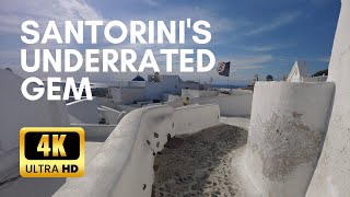 Santorini Pyrgos kallistis walking Greece 4K [upl. by Ilrebmik]