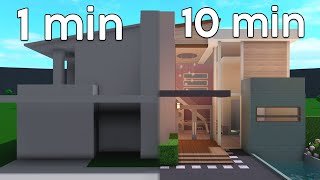 Building a House in 1 Minute 5 Minutes and 10 Minutes Bloxburg [upl. by Alethea]