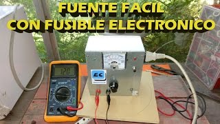 Fuente regulable muy facil con fusible electronico [upl. by Urbanna]