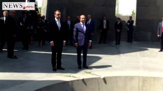 Georgian PM visits Armenian Genocide Memorial [upl. by Balliol952]