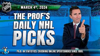 NHL DAILY PICKS THE PROFS BEST BET FOR MARCH 4th nhlbettingpicks [upl. by Rabelais]