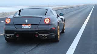 Ferrari 599 GTB V12 burnout launch catless straightpipe [upl. by Mayhs609]