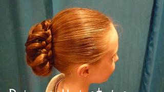 Braid Wrapped Bun  Updo Chignon Hairstyles [upl. by Fulviah]