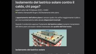 55 Isolamento del lastrico solare contro il caldo chi paga [upl. by Kendell]