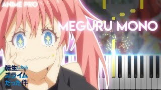 Meguru Mono  Tensei shitara Slime Datta Ken OP 2 synthesia piano tutorial Takuma Terashima [upl. by Ailecra912]