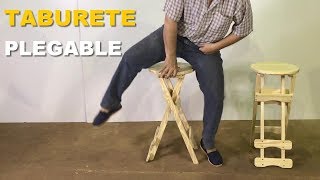 TABURETE PLEGABLE DE MADERA FÁCIL DE HACER  PASO A PASO TUTORIAL DE CARPINTERÍA [upl. by Varick]