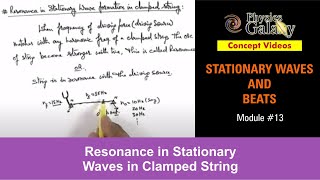 Class 11 Physics  Stationary Waves And Beats  13 Resonance in Stationary Waves in Clamped String [upl. by Nonnair]