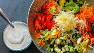 The BEST Raw Vegan Salad Dressing  My Favorite Salad RECIPE [upl. by Veal]