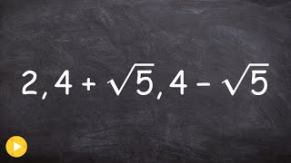 Finding the polynomial with irrational zeros [upl. by Nnep]