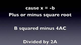 quadratic formula song [upl. by Antoni15]