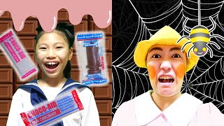 【寸劇】きらこのお菓子がなんか変！？チョコレートVS本物 バレンタインにチョコレートチャレンジ Food Challenge みこちゃんなりきりごっこ遊び ママコラボ213 [upl. by Quentin]